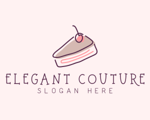 Cherry Cake Dessert logo design