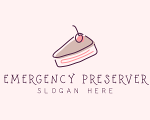 Cherry Cake Dessert logo design