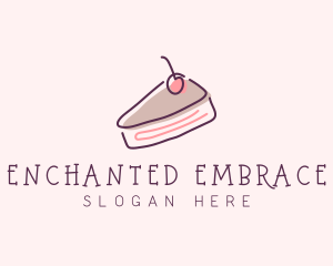 Cherry Cake Dessert logo design