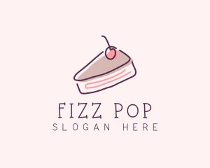 Cherry Cake Dessert logo design