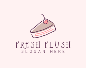 Cherry Cake Dessert logo design