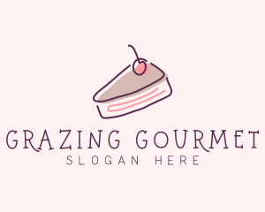 Cherry Cake Dessert logo design