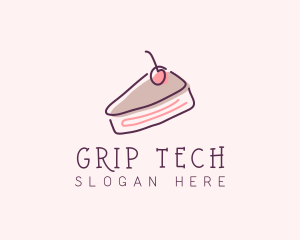 Cherry Cake Dessert logo design