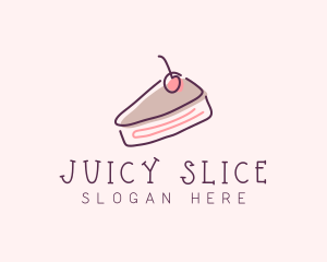 Cherry Cake Dessert logo design