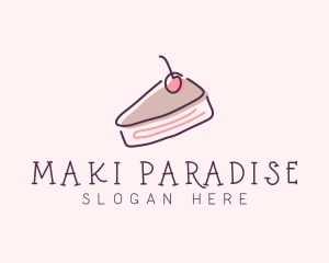 Cherry Cake Dessert logo design