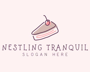 Cherry Cake Dessert logo design