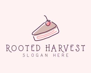 Cherry Cake Dessert logo design