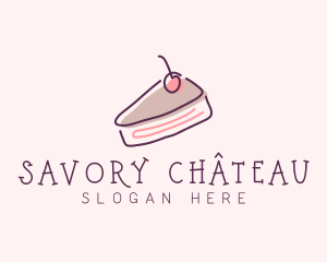 Cherry Cake Dessert logo design