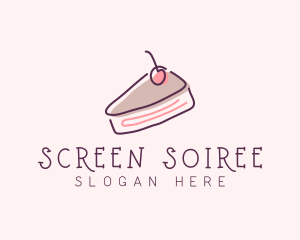 Cherry Cake Dessert logo design