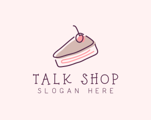 Cherry Cake Dessert logo design