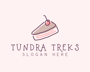 Cherry Cake Dessert logo design