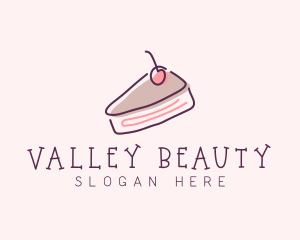 Cherry Cake Dessert logo design