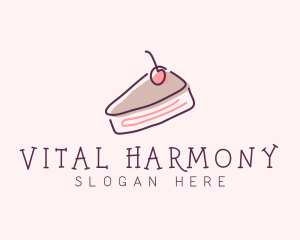 Cherry Cake Dessert logo design