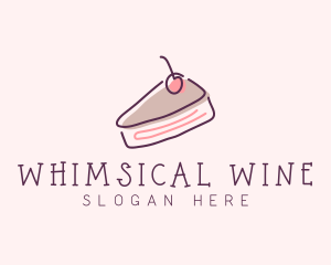 Cherry Cake Dessert logo design