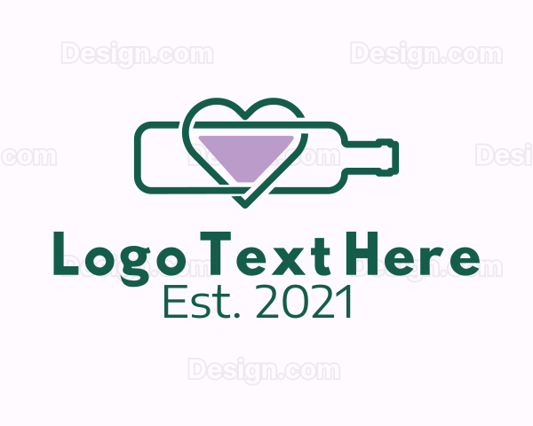 Wine Heart Bottle Logo