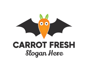 Carrot Bat Cartoon logo design