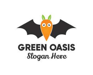 Carrot Bat Cartoon logo design