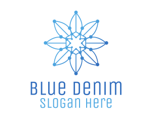 Blue Gradient Outline Flower logo design