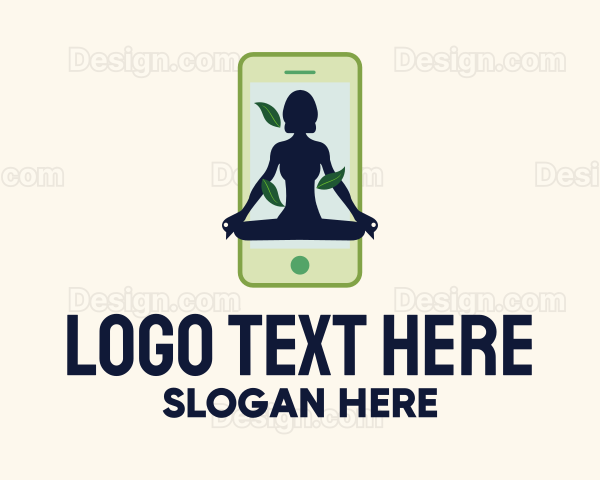 Online Smartphone Yoga Instructor Logo