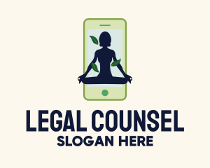 Online Smartphone Yoga Instructor Logo