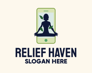 Online Smartphone Yoga Instructor logo design