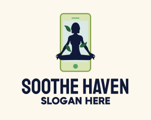 Online Smartphone Yoga Instructor logo design