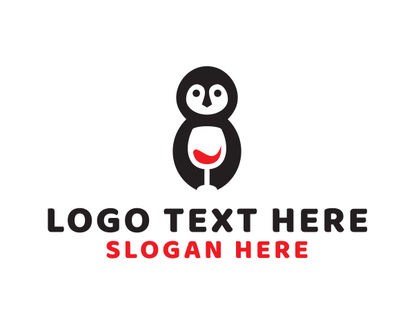 Cute Penguin Wine  logo