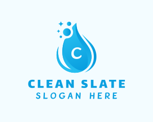 Droplet Cleaning Lettermark logo design