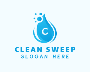 Droplet Cleaning Lettermark logo design