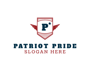 American Patriot Wings Shield logo design