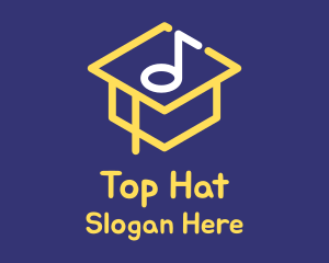 Graduation Musical Note Hat logo design