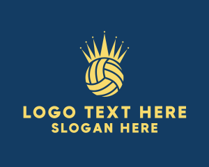 Yellow Volleyball Crown logo