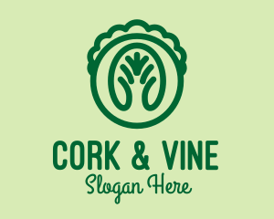 Green Lettuce Veggie  logo design