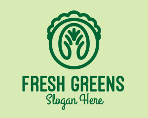 Green Lettuce Veggie  logo design