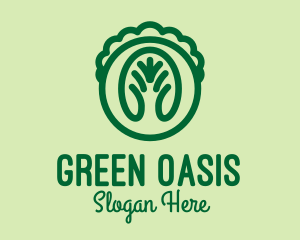 Green Lettuce Veggie  logo design