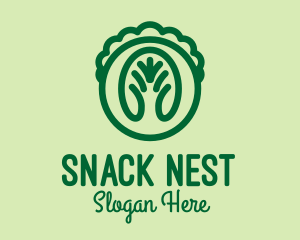 Green Lettuce Veggie  logo design