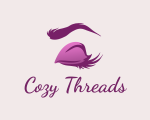 Purple Makeup Eyelashes logo design