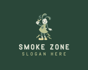 Smoking Cannabis Cartoon logo design