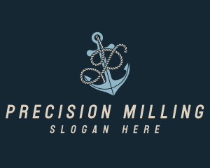 Marine Anchor Rope Letter P logo design