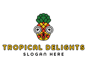 Tropical Pineapple Fruit logo design