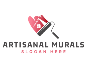 Paint Roller House Painting logo design