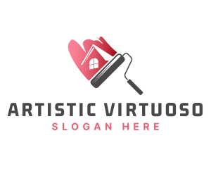 Paint Roller House Painting logo design