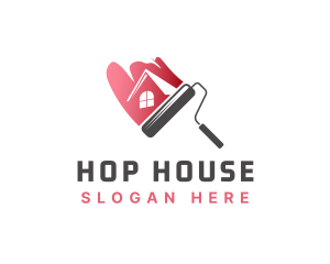 Paint Roller House Painting logo design