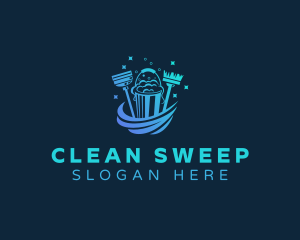 Cleaning Janitorial Bucket  logo design