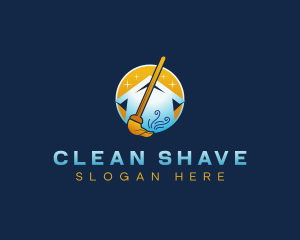 Broom Sweep Cleaning logo design