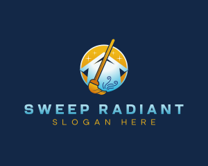 Broom Sweep Cleaning logo design