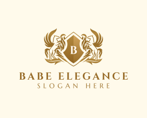 Elegant Stallion Horse Shield logo design