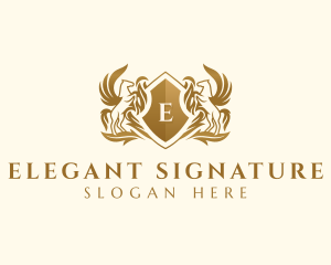 Elegant Stallion Horse Shield logo design