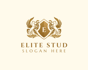 Elegant Stallion Horse Shield logo design