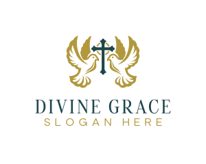 Dove Cross Symbol logo design